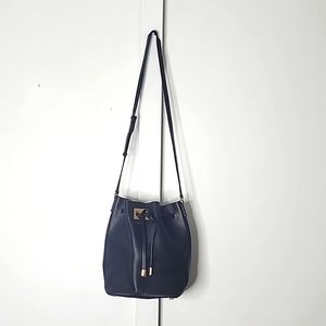 Micheal Kors leather black bucket bag